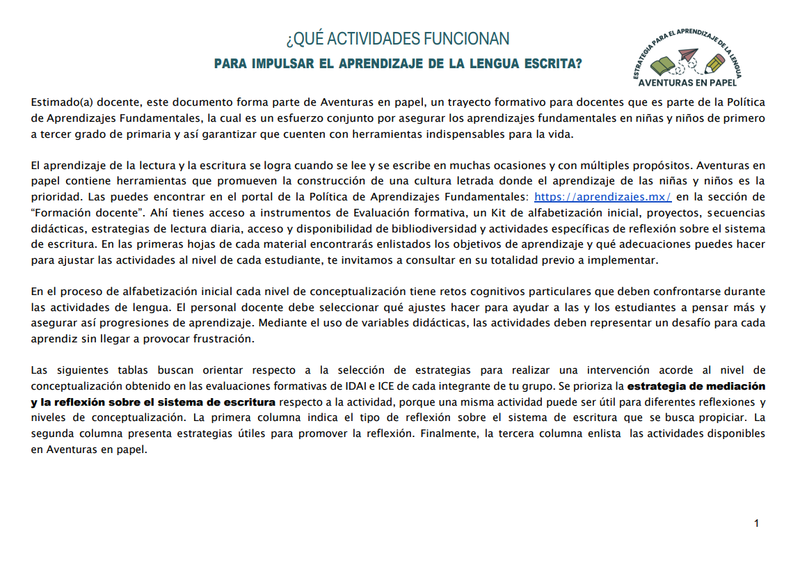 Qué actividades funcionan para los niveles conceptuales